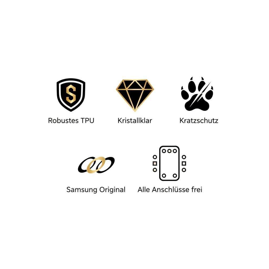 Samsung Clear Case – robustes TPU, kristallklar, Kratzschutz, Samsung Original, alle Anschlüsse frei