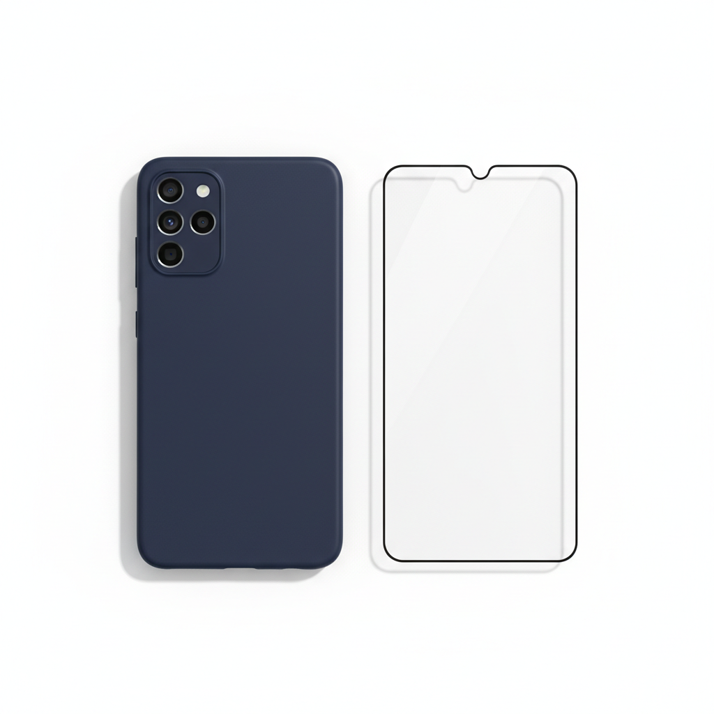 Bundle Samsung Galaxy A35 5G – anco TPU Case Dunkelblau und Panzerglas Set