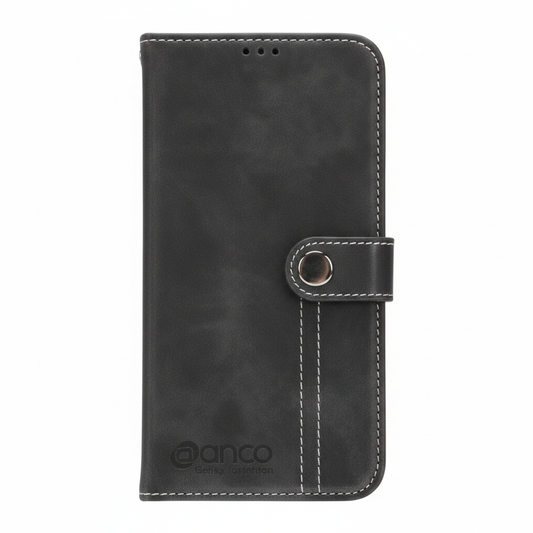 anco Bookcase Phoenix Samsung Galaxy A25 5G Schwarz – Frontansicht
