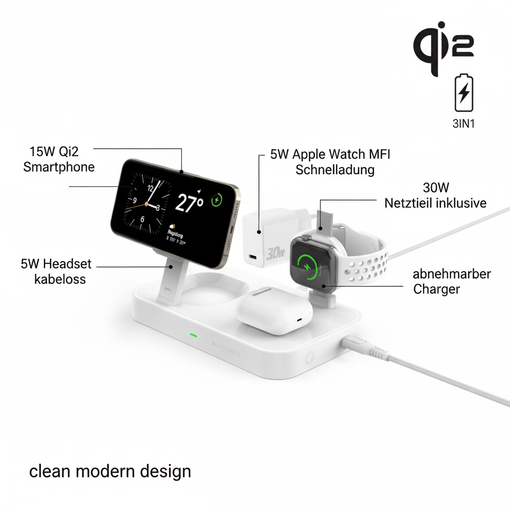 4smarts Qi2 Trident MFi Ladestation Features Übersicht