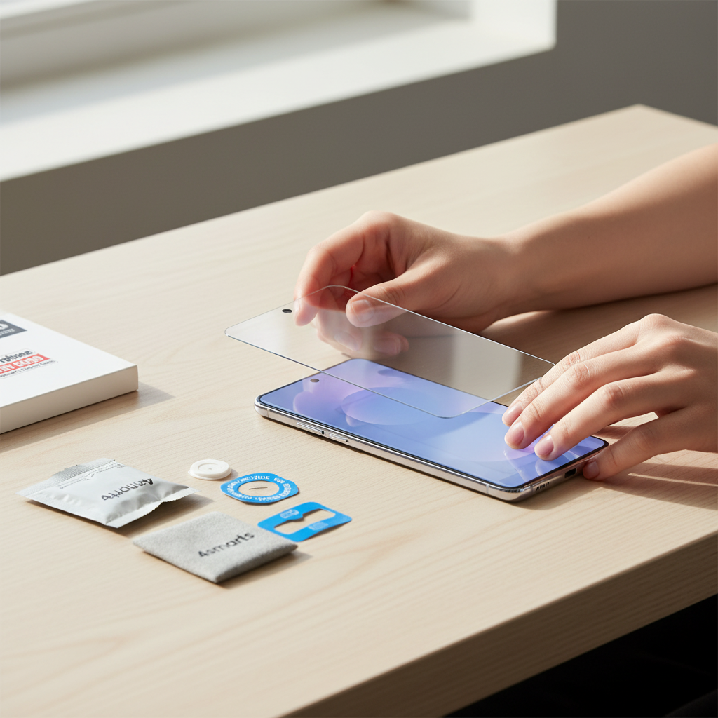 4smarts Second Glass S26 – Lifestyle blasenfreie Montage mit Reinigungsset