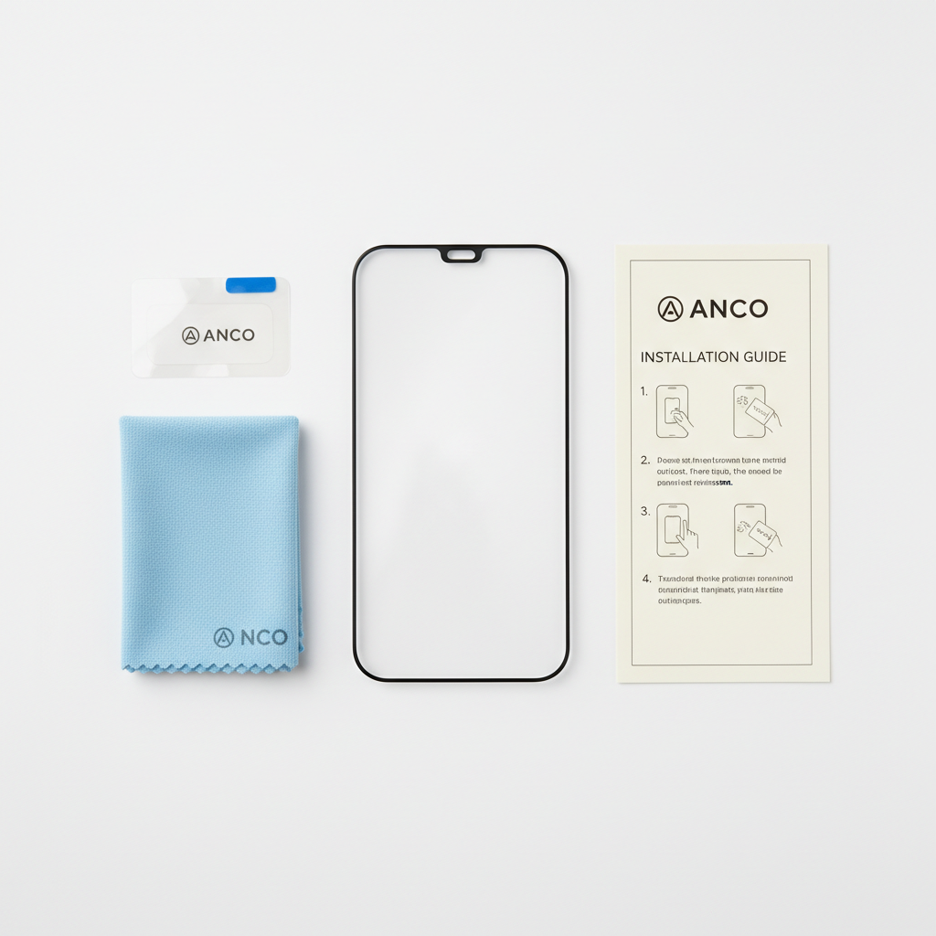 anco Tempered Glass Fullscreen iPhone 15 Pro – Lieferumfang
