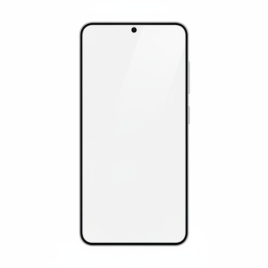 S25 Panzerglas Flat Lay weißer Hintergrund
