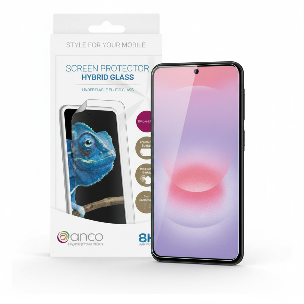 anco Hybrid Glass Samsung Galaxy A36 5G – Anwendungsbild Fullscreen Montage