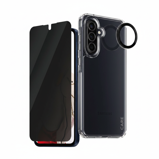 CARE 3-in-1 Privacy Bundle Samsung Galaxy A36 5G – Privacy Glas & Hülle