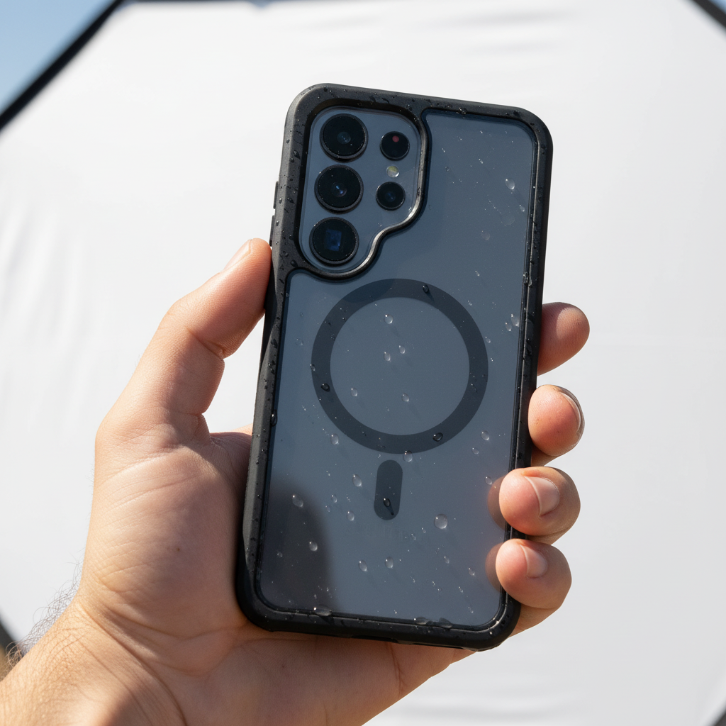 Google Pixel Hülle Rugged schwarz MagSafe Anwendungsbild