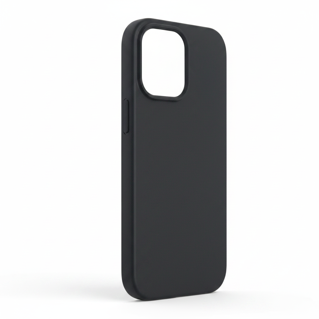Nahaufnahme des Kameraausschnitts und der Soft-Touch Oberfläche der okkes Basic TPU Hülle für iPhone 16