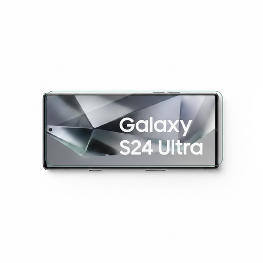 anco 9H Panzerglas Samsung Galaxy S24 Ultra – Lifestyle flat lay