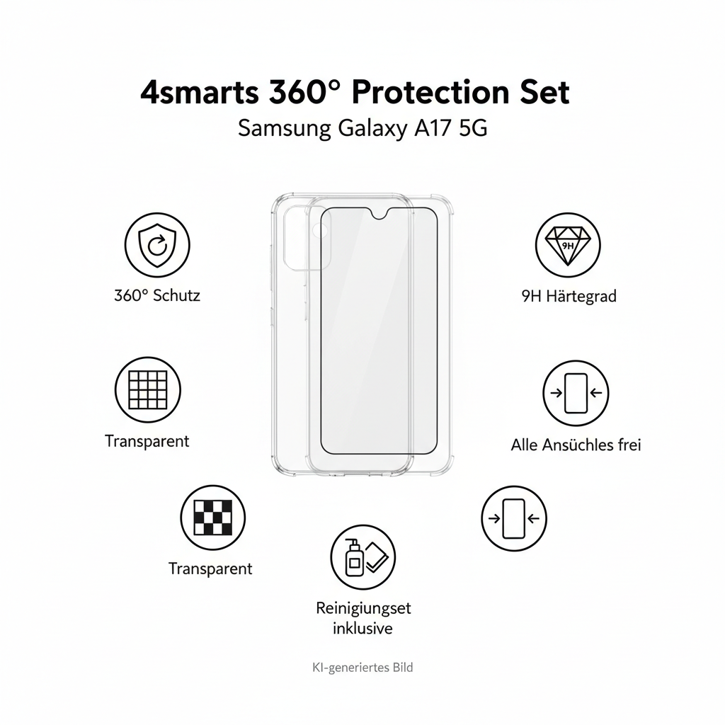 4smarts 360° Protection Set Samsung Galaxy A17 5G – Infografik | KI-generiertes Bild