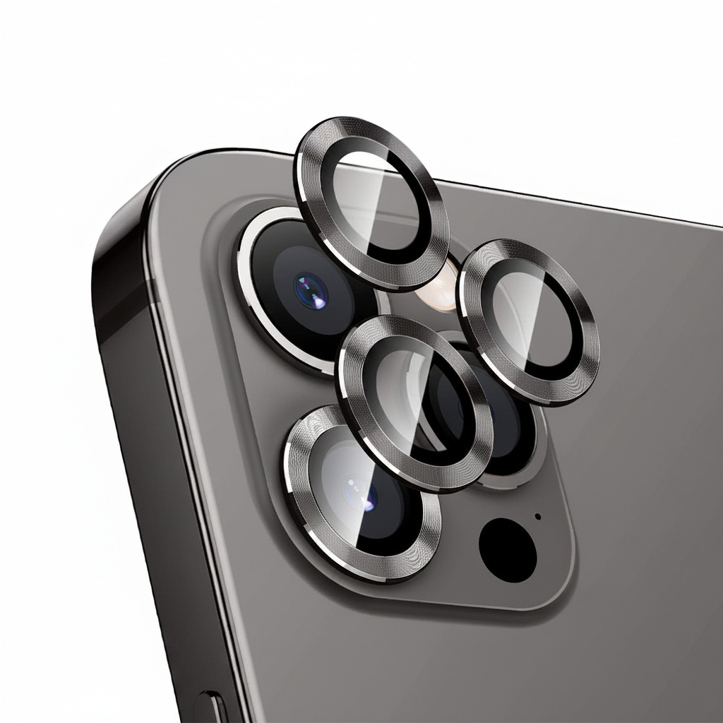 OKKES Linsenschutz iPhone 17 – Schrägansicht Kameramodul 45°