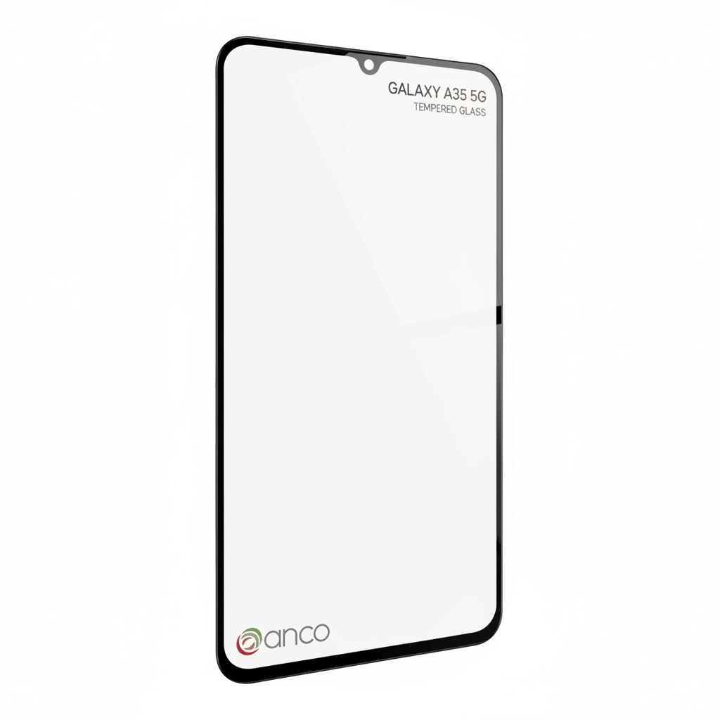 anco Tempered Glass Fullscreen Samsung Galaxy A35 5G – Schrägansicht