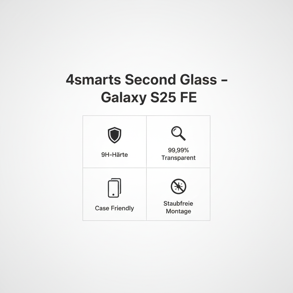 4smarts Second Glass S25 FE – 9H-Härte, 99,99% Transparent, Case Friendly, Staubfreie Montage
