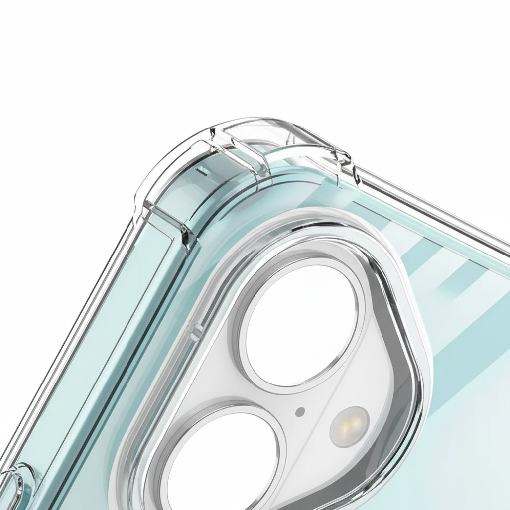 okkes AIR TPU Case iPhone 17 Airbag Eckschutz Detail