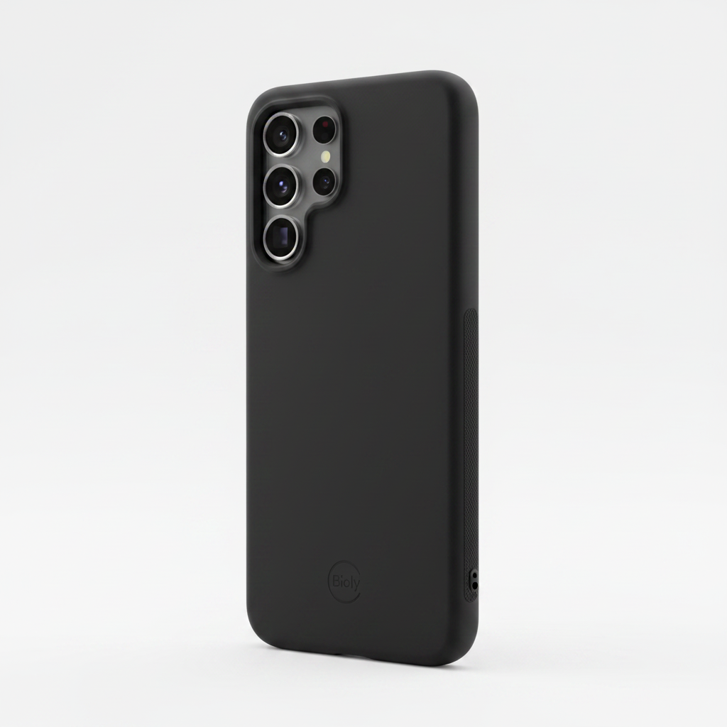 anco Bioly Case Galaxy S25 Ultra – Schrägansicht Rück- und Seitenprofil