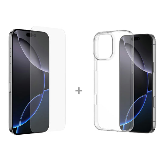 okkes Starterpack Classic mit Air-TPU-Hülle und Titan-Plus-Panzerglas für Apple iPhone 17