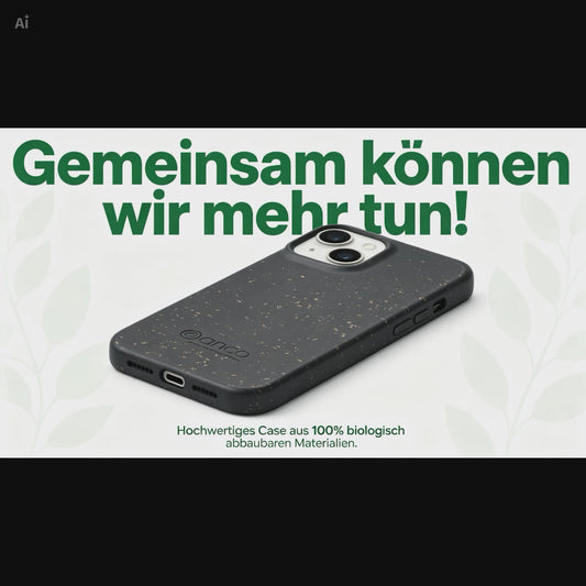 anco Bioly Bio Case für Apple iPhone 14 – Biologisch abbaubare Schutzhülle Schwarz
